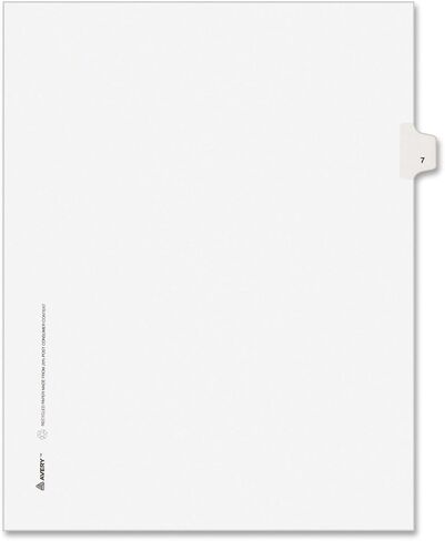 Avery (R) Tab Side Tab Legal Index Dividers ، Tab Title 7 8 1/2in. x 11in. ، حزمة 25 in Saudi Arabia