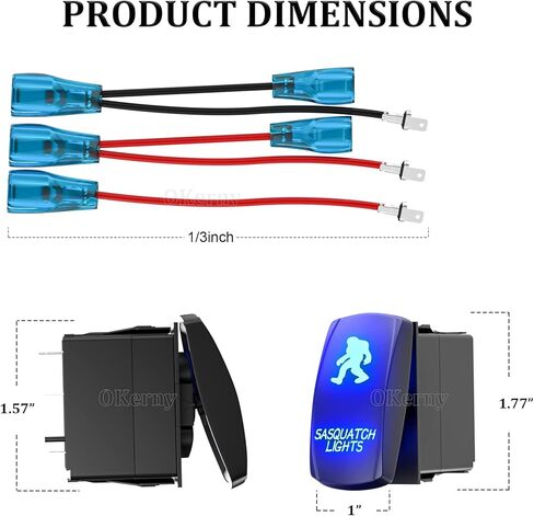 أضواء الصخور الروك التبديل 5Pin الليزر تشغيل/إيقاف مصباح ليد 20A/12 فولت 10A/24 فولت التبديل أسلاك توصيل معزز مجموعة لشاحنات قارب جيب in Saudi Arabia