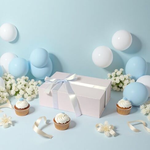 Large White Gift Box,13.75"x9"x4.5", Gift Boxes with Magnetic Lids for Presents Closure Gift Packing for Birthday,Christmas, Halloween,Wedding,Bridal Gifts,Mother's Day Gift Packging in Kuwait