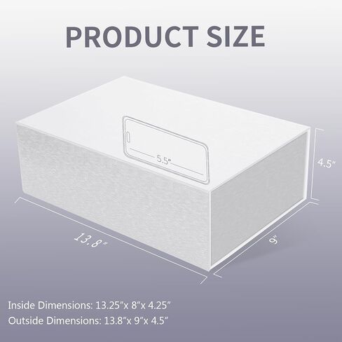 Large White Gift Box,13.75"x9"x4.5", Gift Boxes with Magnetic Lids for Presents Closure Gift Packing for Birthday,Christmas, Halloween,Wedding,Bridal Gifts,Mother's Day Gift Packging in Kuwait