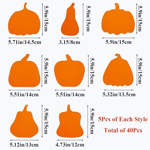 Crafjie 40set Fall Halloween Foam Pumpkin Craft Kit Decorations Pumpkin Foam Stickers Set with Fall Maple Leaves Rhinestone Stickers for Halloween Thanksgiving Art Crafts Decorations in Saudi Arabia