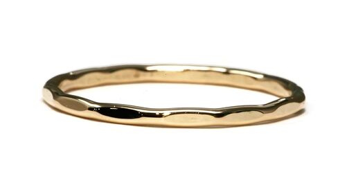 Salish Sea Inspirations 14K Gold Filled Hammer Textured Skinny 1.3mm Stacking Rings (2 Rings) in Kuwait