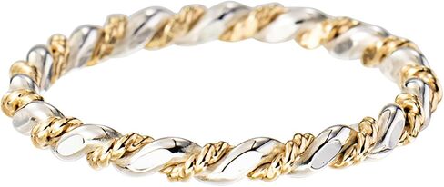 LUKRAY Braided Stacking Ring | Silver and Gold Statement Ring | S925 Sterling Silver and 14k Gold-Filled for Women | Simple and Elegant | Waterproof Everyday Wear | Stacking Ring (6.5) in Saudi Arabia