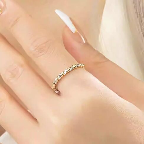 LUKRAY Braided Stacking Ring | Silver and Gold Statement Ring | S925 Sterling Silver and 14k Gold-Filled for Women | Simple and Elegant | Waterproof Everyday Wear | Stacking Ring (6.5) in Saudi Arabia