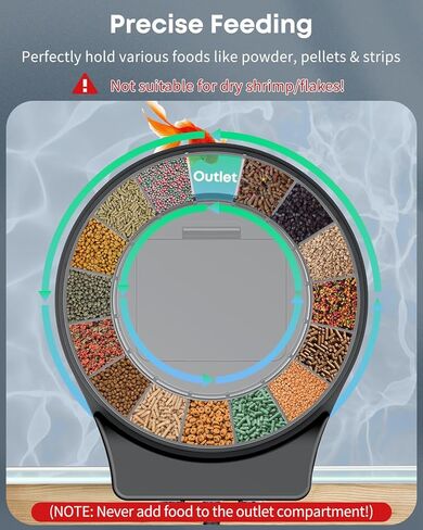 Pawfly Aquarium Automatic Fish Feeder ، 108 مل من موزع الطعام لمسحوق الكريات والحبيبات ، وحدة التغذية الموقت القابلة للتعديل لخزان الأسماك ، والبطاريات التي تعمل (البطاريات غير المدرجة) in Saudi Arabia