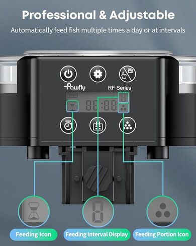 Pawfly Aquarium Automatic Fish Feeder ، 108 مل من موزع الطعام لمسحوق الكريات والحبيبات ، وحدة التغذية الموقت القابلة للتعديل لخزان الأسماك ، والبطاريات التي تعمل (البطاريات غير المدرجة) in Saudi Arabia