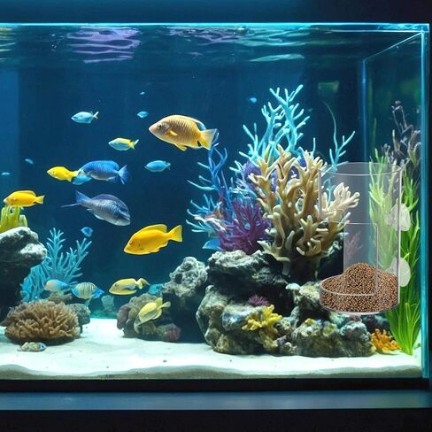 صينية تغذية خزان الأسماك ، تغذية طعام الأسماك مع كوب شفط جديد أسماك صافية مغذيات خزان الأسطوانة الاسطوانة الشفافة in Kuwait