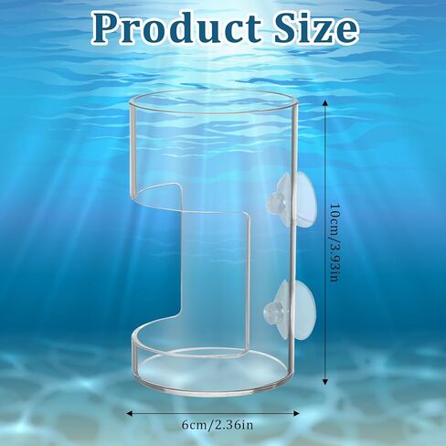 صينية تغذية خزان الأسماك ، تغذية طعام الأسماك مع كوب شفط جديد أسماك صافية مغذيات خزان الأسطوانة الاسطوانة الشفافة in Kuwait
