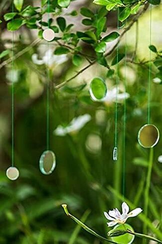 Dancing Garden Mirrors (Small) Whimsical Suncatcher handmade artisan Valentine Mothers Birthdays Spring Gift holiday unique present hanging disc in Saudi Arabia