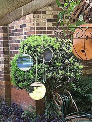 Dancing Garden Mirrors (Small) Whimsical Suncatcher handmade artisan Valentine Mothers Birthdays Spring Gift holiday unique present hanging disc in Saudi Arabia