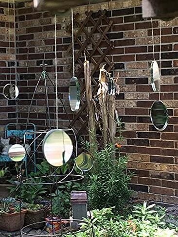 Dancing Garden Mirrors (Small) Whimsical Suncatcher handmade artisan Valentine Mothers Birthdays Spring Gift holiday unique present hanging disc in Saudi Arabia