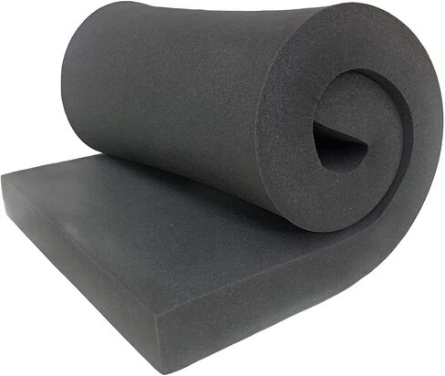 GoTo Foam 2" x 24" x 72" Black Upholstery Foam Sheet - 1.8 Density, Firm (44 ILD), Open-Cell Polyurethane - Cushion Replacement, DIY, Soundproofing in Saudi Arabia