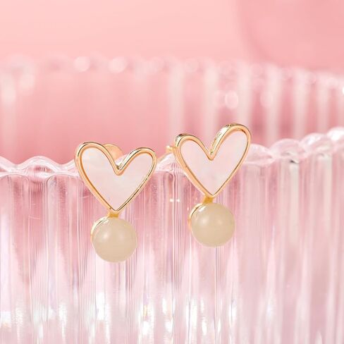 أقراط Hetian Jade Heart Nature ، أزرار مجوهرات حقيقية من اليشم الأخضر ، أقراط الأذن المصنوعة يدويًا للنساء (925 الفضة الاسترليني مع مطلي بالذهب) in Saudi Arabia