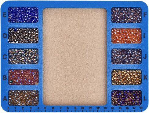 BENECREAT 2 Pcs Rectangle Felt Bead Design Boards, 11.6x8.3 Inch Small Felt Beading Mat with Alphabetic Scale Beads Tray Bead Pads for Art Crafts Jewelry Making Beading Supplies(Blue) in Saudi Arabia