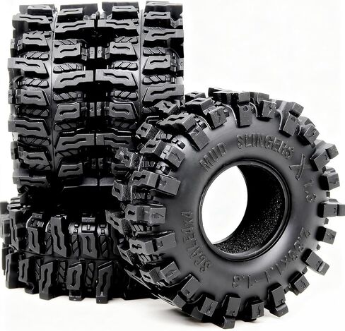 HOBBYSOUL 72mm RC 1.3 Tires Mud Slingers X 4-Pack For TRX4M SCX24 Crawlers in Saudi Arabia