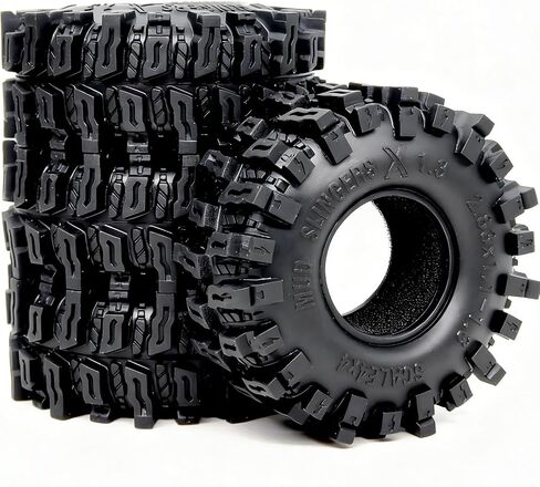 HOBBYSOUL 72mm RC 1.3 Tires Mud Slingers X 4-Pack For TRX4M SCX24 Crawlers in Saudi Arabia