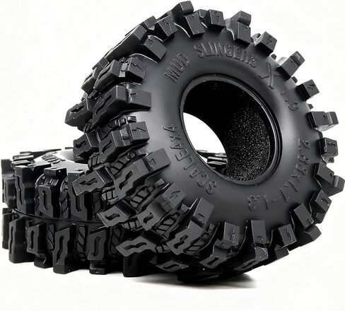 HOBBYSOUL 72mm RC 1.3 Tires Mud Slingers X 4-Pack For TRX4M SCX24 Crawlers in Saudi Arabia