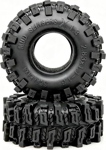 HOBBYSOUL 72mm RC 1.3 Tires Mud Slingers X 4-Pack For TRX4M SCX24 Crawlers in Saudi Arabia