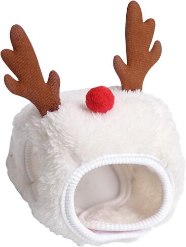 Reindeer Christmas Tree Headwear Hat for Pet Decorations Reindeer Star Pompoms Christmas Dog Headwear Photo Props in Saudi Arabia