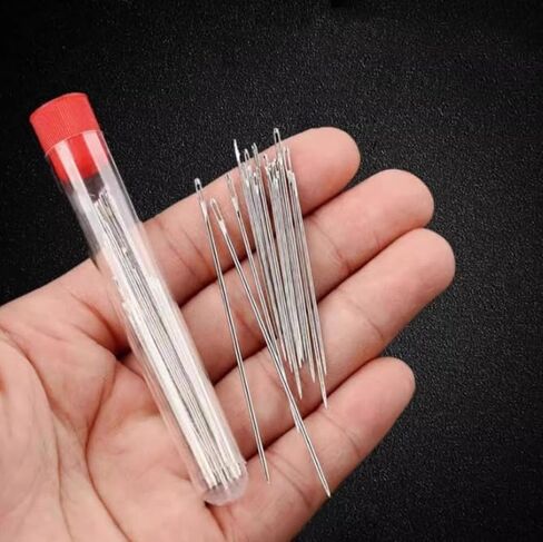 34pcs مجموعة إبر فولاذية كبيرة العين ، مجموعة إبرة خياطة من الفولاذ المقاوم للصدأ ، مجموعة إصلاح يدوية الخيط ، مجموعة خياطة يدوي ، مجموعة سفر محمولة. in Kuwait