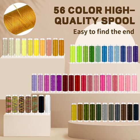 PMBQIFAY 305pcs مجموعة خياطة للبالغين ، بقعة خيط 56 ملونة ، إبرة محمولة ومجموعة خيط للخياطة ، مع مقص وملحقات للبالغين ، الأطفال ، المبتدئين ، المنزل ، السفر ، طوارئ خياطة الطوارئ in Kuwait