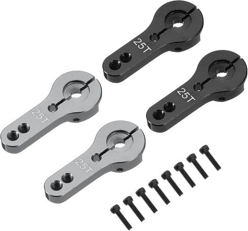 Meccanixity 4 PCS Aluminium Aluminium 25t Arm Servo Arm Horn for DIY RC Car/Boat/Airplane Boat Assories ، Black/Purple in Kuwait