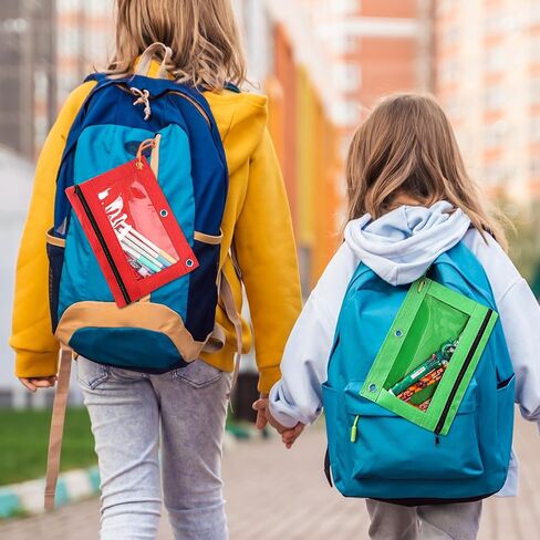 Pencil Pouch for 3 Ring Binder, 50 Piece Bulk 3 Holes Zipper Pencil Pouches in 5 Assorted Colors, Clear Durable Pencil Case for School, Classroom, Office Supplies in Kuwait