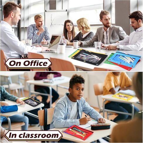 Pencil Pouch for 3 Ring Binder, 50 Piece Bulk 3 Holes Zipper Pencil Pouches in 5 Assorted Colors, Clear Durable Pencil Case for School, Classroom, Office Supplies in Kuwait