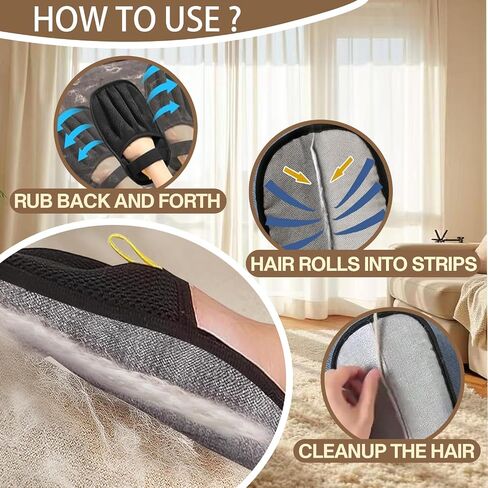 Upgraded Pet Hair Remover Glove - Reusable Electrostatic Five-Finger Gloves for Cat/Dog Hair Removal on Furniture, Carpet & Clothes in Saudi Arabia