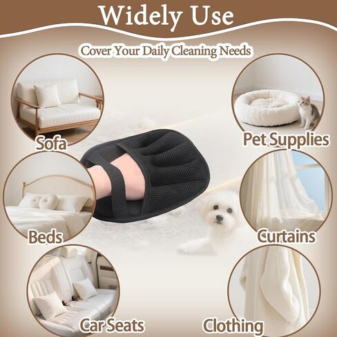 Upgraded Pet Hair Remover Glove - Reusable Electrostatic Five-Finger Gloves for Cat/Dog Hair Removal on Furniture, Carpet & Clothes in Saudi Arabia