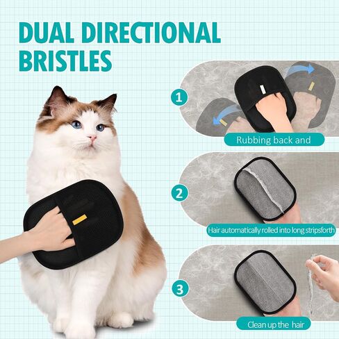 2025 Upgrade Pet Hair Remover Electrostatic Gloves, Reusable Pet Hair Removal Glove for Cats & Dogs, Premium Cat & Dog Hair Remover Mitt for Couch Furniture Carpet Car Seat (1 pcs) in Saudi Arabia