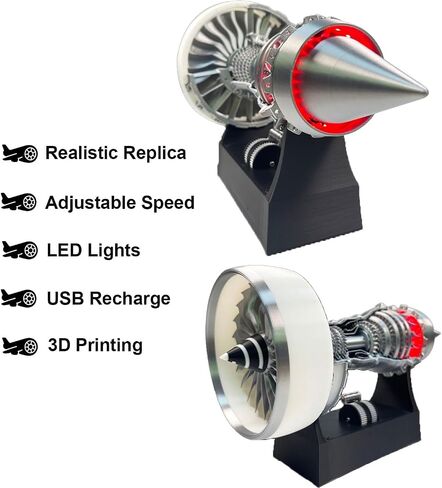 TR900 White Aircraft Turbofan Engine Model Kit, with LED,Operable,Variable Speed,3D Printing Toys,Technology Education Toy, Aviation Enthusiast Gift - Luxury Edition (Assembled Version) in Saudi Arabia