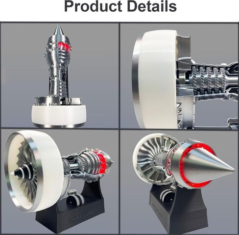TR900 White Aircraft Turbofan Engine Model Kit, with LED,Operable,Variable Speed,3D Printing Toys,Technology Education Toy, Aviation Enthusiast Gift - Luxury Edition (Assembled Version) in Saudi Arabia