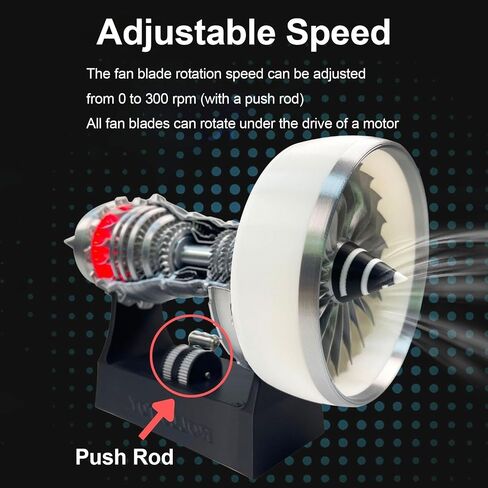 TR900 White Aircraft Turbofan Engine Model Kit, with LED,Operable,Variable Speed,3D Printing Toys,Technology Education Toy, Aviation Enthusiast Gift - Luxury Edition (Assembled Version) in Saudi Arabia