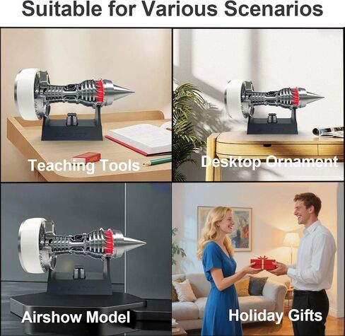 TR900 White Aircraft Turbofan Engine Model Kit, with LED,Operable,Variable Speed,3D Printing Toys,Technology Education Toy, Aviation Enthusiast Gift - Luxury Edition (Assembled Version) in Saudi Arabia
