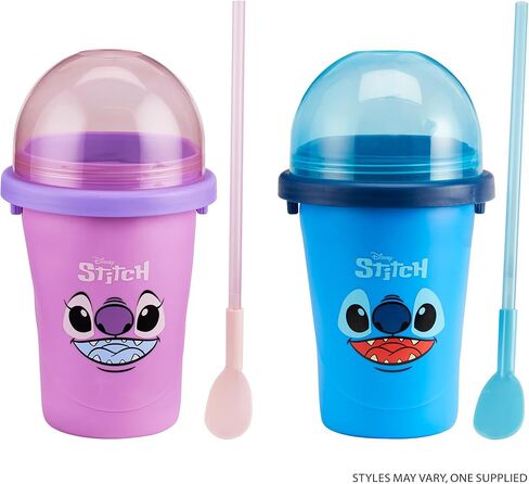 Bandai - Chillfactor - Disney Stitch أو Angel - كوب Slush مع قش - نموذج عشوائي يباع بشكل فردي - صنع الآيس كريم محلي الصنع - ورشة عمل المطبخ الإبداعي للأطفال in Kuwait