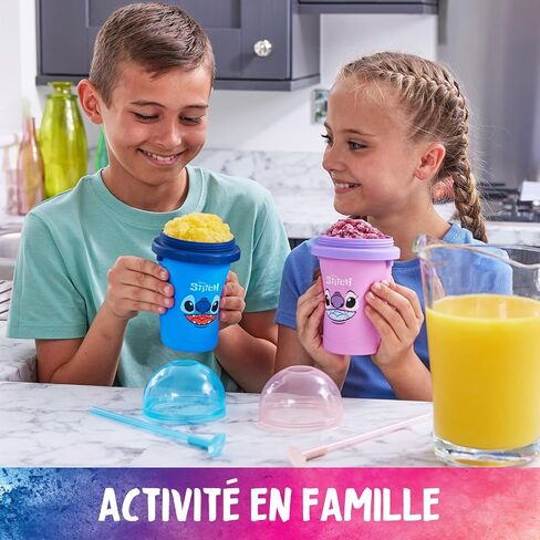 Bandai - Chillfactor - Disney Stitch أو Angel - كوب Slush مع قش - نموذج عشوائي يباع بشكل فردي - صنع الآيس كريم محلي الصنع - ورشة عمل المطبخ الإبداعي للأطفال in Kuwait