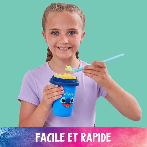 Bandai - Chillfactor - Disney Stitch أو Angel - كوب Slush مع قش - نموذج عشوائي يباع بشكل فردي - صنع الآيس كريم محلي الصنع - ورشة عمل المطبخ الإبداعي للأطفال in Kuwait