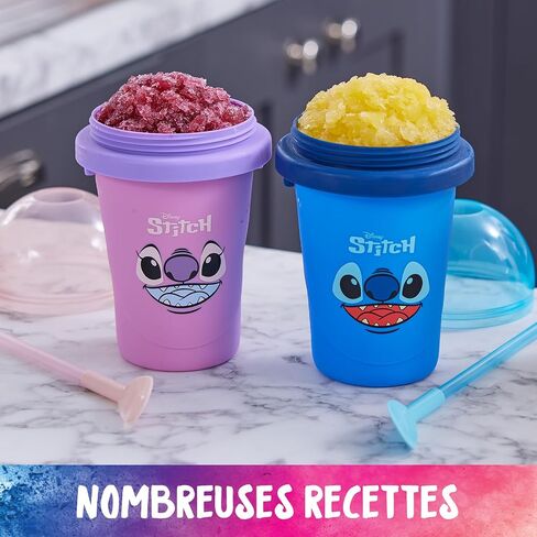 Bandai - Chillfactor - Disney Stitch أو Angel - كوب Slush مع قش - نموذج عشوائي يباع بشكل فردي - صنع الآيس كريم محلي الصنع - ورشة عمل المطبخ الإبداعي للأطفال in Kuwait