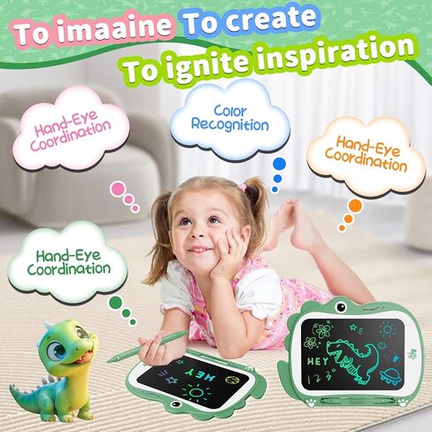 8.5 بوصة Dinosaur LCD رسم الكمبيوتر اللوحي لوحة طفل Toddler Toy Toys Toys Toys عيد ميلاد هدايا عيد الميلاد ل 3 4 5 5 6 سنوات الأولاد والبنات (أخضر) in Saudi Arabia