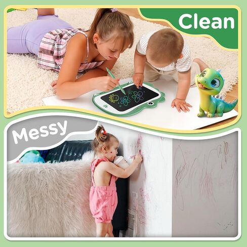8.5 بوصة Dinosaur LCD رسم الكمبيوتر اللوحي لوحة طفل Toddler Toy Toys Toys Toys عيد ميلاد هدايا عيد الميلاد ل 3 4 5 5 6 سنوات الأولاد والبنات (أخضر) in Saudi Arabia