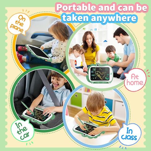 8.5 بوصة Dinosaur LCD رسم الكمبيوتر اللوحي لوحة طفل Toddler Toy Toys Toys Toys عيد ميلاد هدايا عيد الميلاد ل 3 4 5 5 6 سنوات الأولاد والبنات (أخضر) in Saudi Arabia