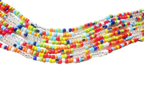Waist Beads For Women- Stretchy Colorful Belly Beads 28" To 40" Waist Beads with Clasp -Chain Body Jewelry in Saudi Arabia