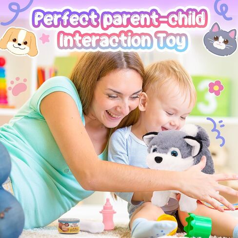 لعبة Plush Toys Toys Interactive Puppy Toy للأطفال ، كلب ألعاب إلكترونية يمشي ولحاء ، تهزه ، لعبة مزيفة مع المقود ، هدية عيد ميلاد عيد الفصح المثالية للأطفال الصغار in Saudi Arabia
