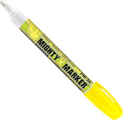 PM-36 Paint Marker, 2.3mm Bullet Tip, Permanent & Waterproof, DIY Crafts, Drawing, Glass, Ceramic, Stone, 6 Bonus Reversible Tips, Made in USA, Fl. Yellow 6 Pack in Kuwait