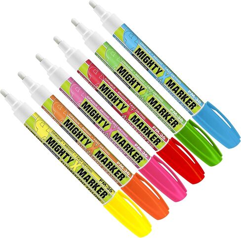 PM-36 Paint Marker, 2.3mm Bullet Tip, Permanent & Waterproof, DIY Crafts, Drawing, Glass, Ceramic, Stone, 6 Bonus Reversible Tips, Made in USA, Fl. Yellow 6 Pack in Kuwait