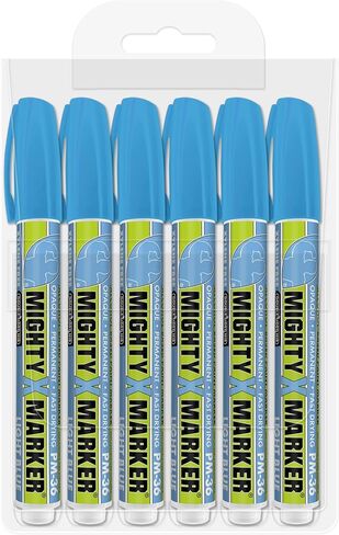 PM-36 Paint Marker, 2.3mm Bullet Tip, Permanent & Waterproof, DIY Crafts, Drawing, Glass, Ceramic, Stone, 6 Bonus Reversible Tips, Made in USA, Fl. Yellow 6 Pack in Kuwait