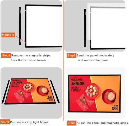 قائمة LED مخصصة عرض مصباح ضوء ، Slim Snap Frame LED Box Box Restaurant Cafe Billboard Billboard Backlit 3D Menu in Saudi Arabia