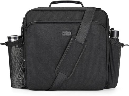 3 Inch 3-Ring Zipper Binder with Water Bottle Holder, D-Ring Zip Up Binder with Shoulder Strap, 700 Sheet Capacity, Compatible with 13" MacBook/Tablet, for School, Office (Black) in Saudi Arabia