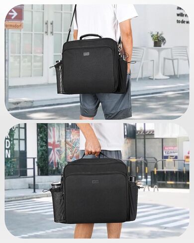 3 Inch 3-Ring Zipper Binder with Water Bottle Holder, D-Ring Zip Up Binder with Shoulder Strap, 700 Sheet Capacity, Compatible with 13" MacBook/Tablet, for School, Office (Black) in Saudi Arabia